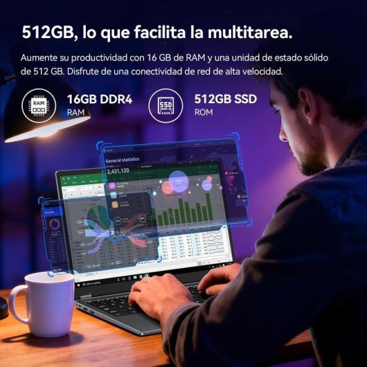 Portátil Micrear UL1561 15,6" AMD Ryzen 5 7430U 16GB 512GB SSD Radeon Vega 7 Windows 11 Pro