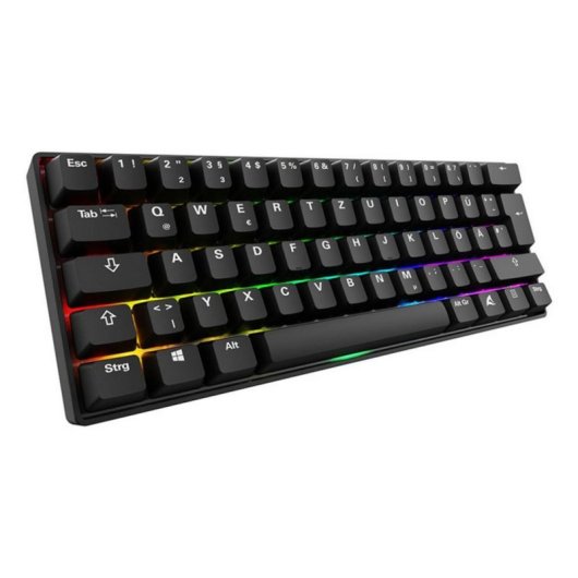 Teclado Sharkoon SKILLER SGK50 S4 Gen2 mecánico compacto con switches Gateron Yellow y RGB alemán