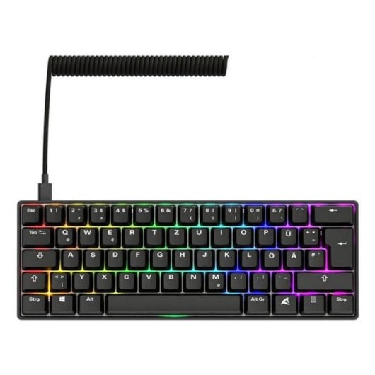 Teclado Sharkoon SKILLER SGK50 S4 Gen2 mecánico compacto con switches Gateron Yellow y RGB alemán