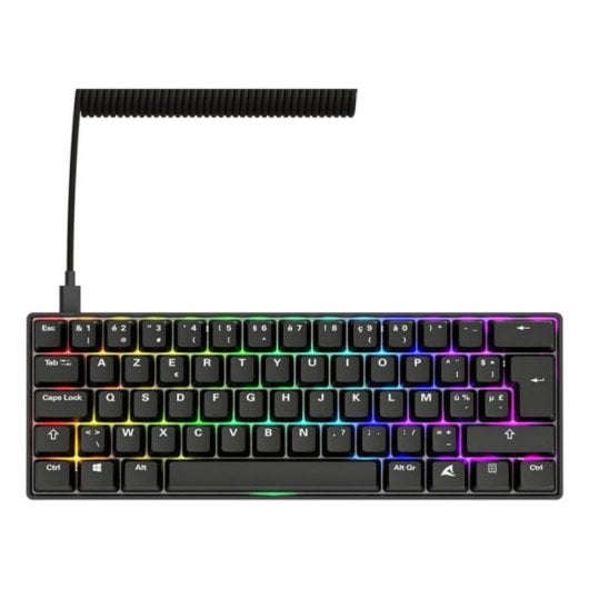 Teclado Sharkoon SKILLER SGK50 S4 Gen2 mecánico compacto con switches Gateron Yellow y RGB alemán