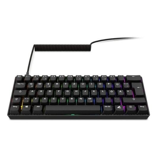 Teclado Sharkoon SKILLER SGK50 S4 Gen2 mecánico compacto con switches Gateron Yellow y RGB alemán