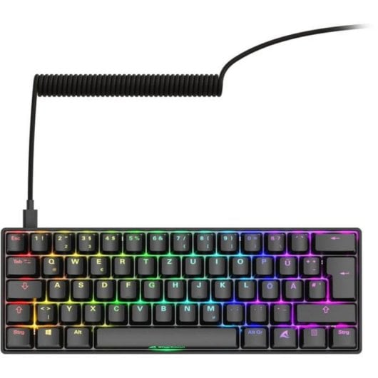 Teclado Sharkoon SKILLER SGK50 S4 Gen2 mecánico compacto 60% alemán RGB Hot-swap