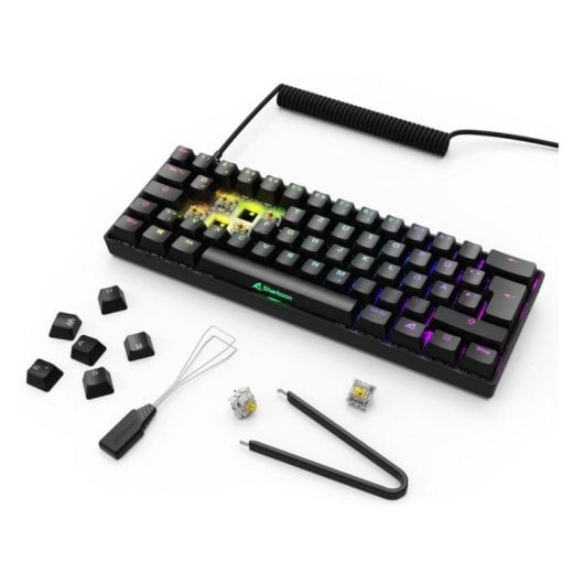 Teclado Sharkoon SKILLER SGK50 S4 Gen2 mecánico compacto 60% alemán RGB Hot-swap
