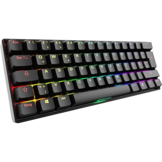 Teclado Sharkoon SKILLER SGK50 S4 Gen2 mecánico compacto 60% alemán RGB Hot-swap