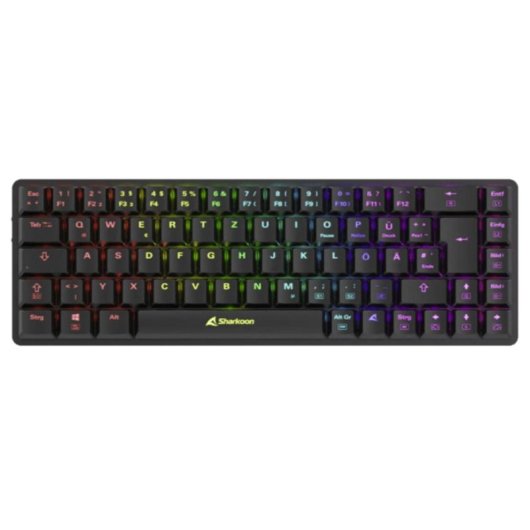 Teclado Sharkoon PureWriter W65 mecánico compacto con switches Kailh Red RGB alemán