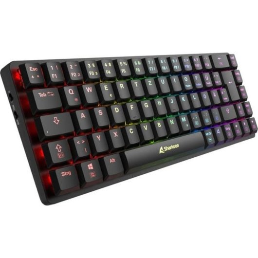 Teclado Sharkoon PureWriter W65 mecánico compacto con switches Kailh Red RGB alemán