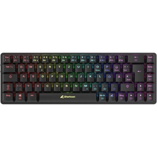 Teclado Sharkoon PureWriter W65 mecánico compacto con switches Kailh Red RGB alemán