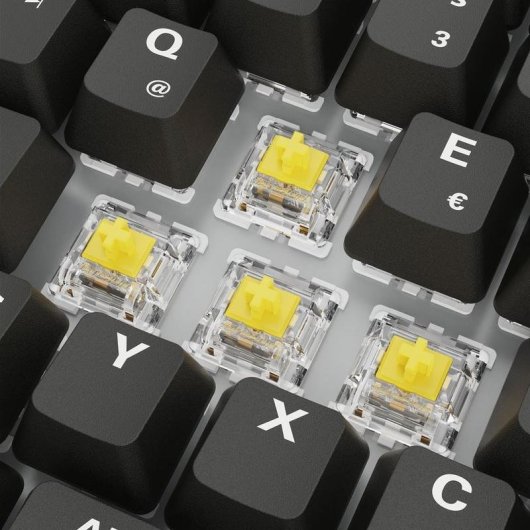 Teclado Sharkoon SGK50 S3 mecânico gaming switches Gateron Yellow RGB alemão