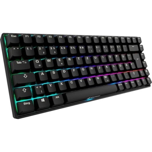 Teclado Sharkoon SGK50 S3 mecânico gaming switches Gateron Yellow RGB alemão