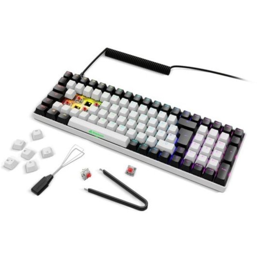 Teclado Sharkoon SGK50 S2 mecánico gaming con switches Gateron Red y RGB alemán