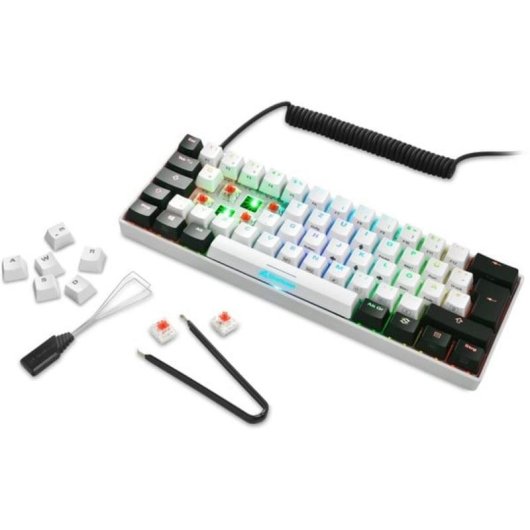 Teclado Sharkoon SGK50 S4 compacto 60% com switches Kailh Red RGB alemão