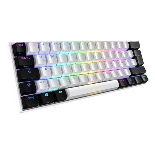 Teclado Sharkoon SGK50 S4 compacto 60% com switches Kailh Red RGB alemão