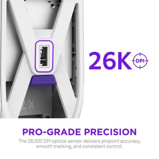 Mouse NZXT MS-101NW-02 wireless 26000 DPI bianco 6 tasti ricaricabile