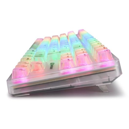 Teclado Sharkoon Crystal Shark mecánico compacto con RGB y conexión dual alemán