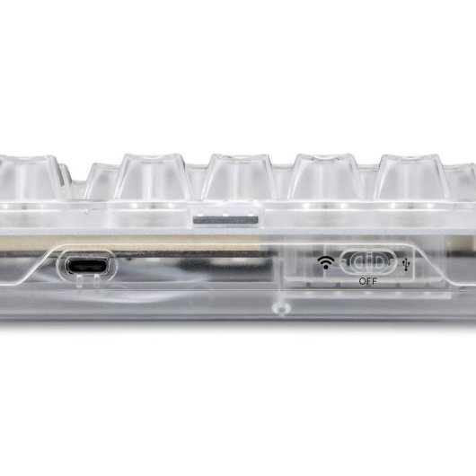 Teclado Sharkoon Crystal Shark mecánico compacto con RGB y conexión dual alemán