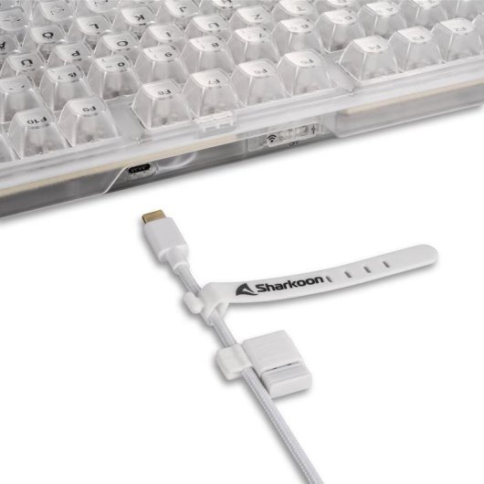 Teclado Sharkoon Crystal Shark mecánico compacto con RGB y conexión dual alemán