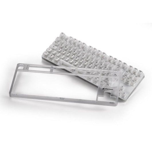 Teclado Sharkoon Crystal Shark mecánico compacto con RGB y conexión dual alemán