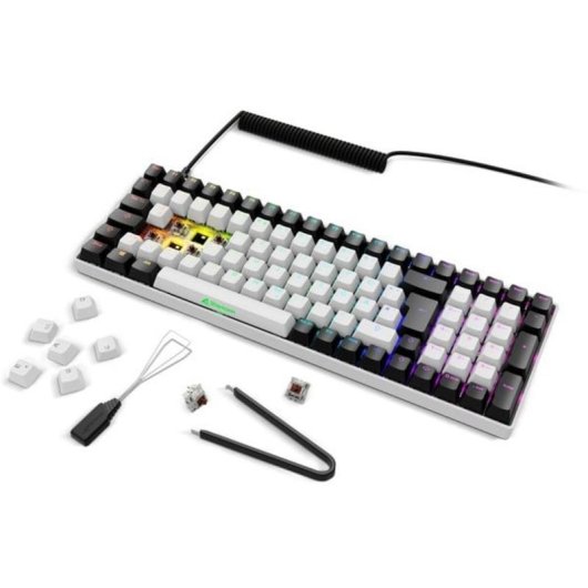 Teclado Sharkoon SGK50 S2 mecánico intercambiable en caliente alemán RGB 96 %