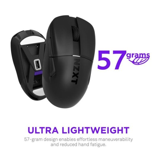 Mouse NZXT MS-101NB-01 RF wireless 26000 DPI Nero 6 Pulsanti