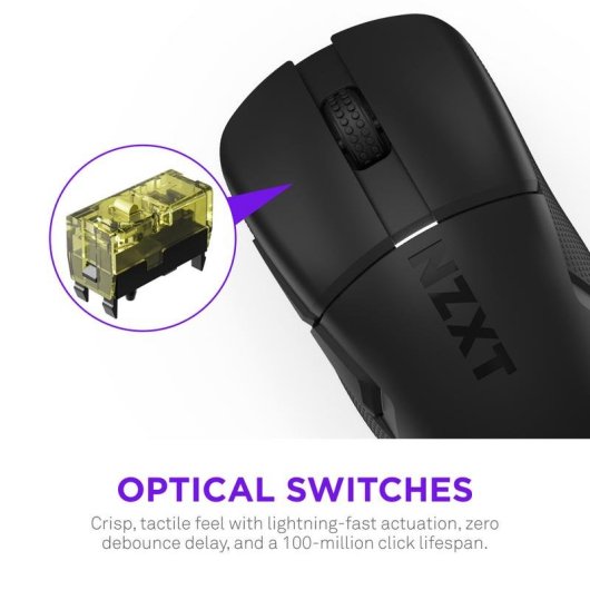 Mouse NZXT MS-101NB-01 RF wireless 26000 DPI Nero 6 Pulsanti