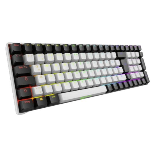 Teclado mecânico gaming Sharkoon SGK50 S2 switches Gateron Yellow compacto QWERTZ alemão RGB