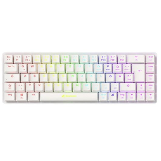 Teclado Sharkoon PureWriter W65 compacto 65% mecânico RGB QWERTZ alemão