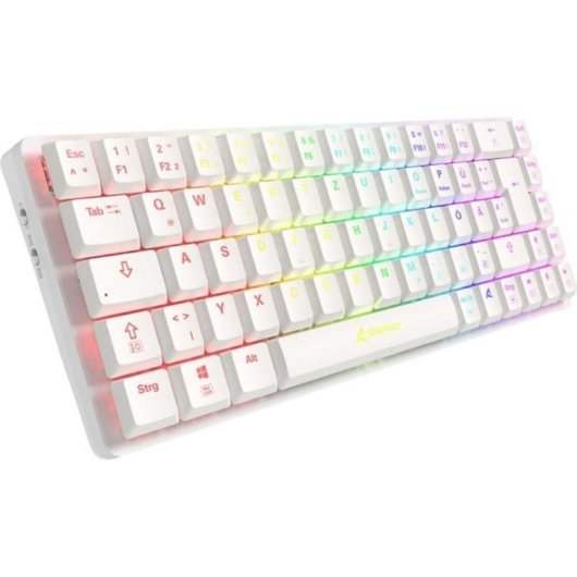 Teclado Sharkoon PureWriter W65 compacto 65% mecânico RGB QWERTZ alemão