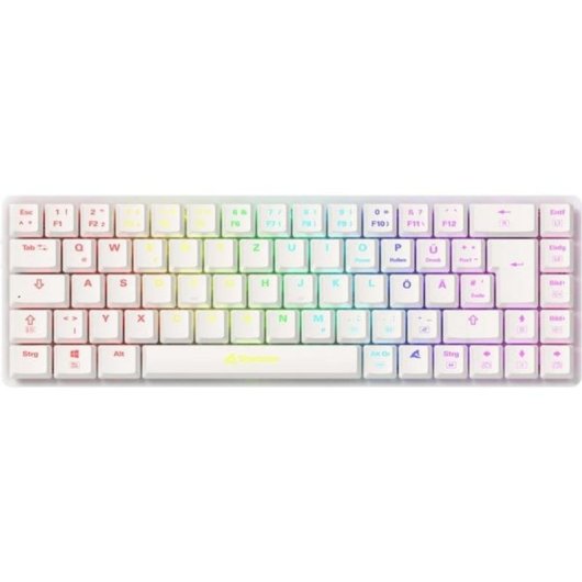Teclado Sharkoon PureWriter W65 compacto 65% mecânico RGB QWERTZ alemão