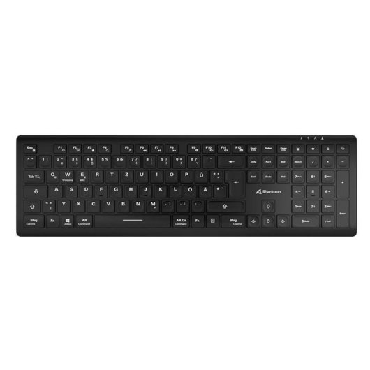 Teclado Sharkoon OfficePal K30W sem fios com switch de tesoura alemão QWERTZ