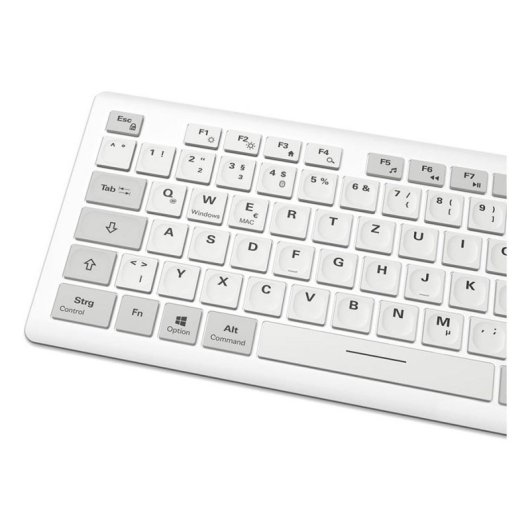 Teclado Sharkoon OfficePal K30W sem fios branco com switch tesoura alemão QWERTZ