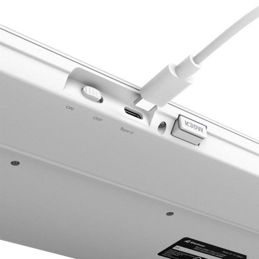 Teclado Sharkoon OfficePal K30W sem fios branco com switch tesoura alemão QWERTZ