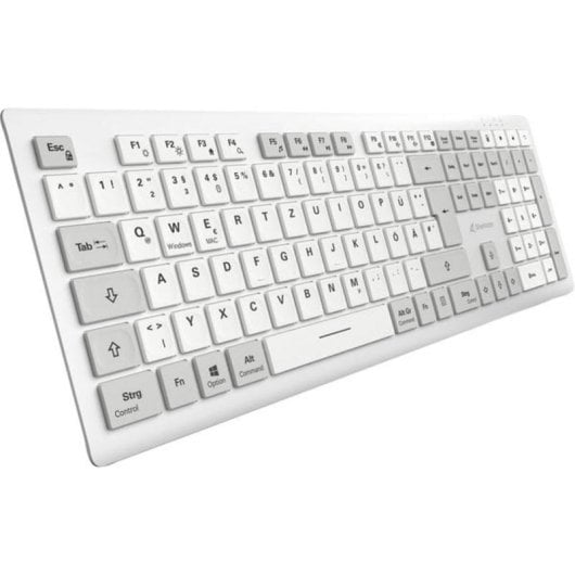 Teclado Sharkoon OfficePal K30W sem fios branco com switch tesoura alemão QWERTZ