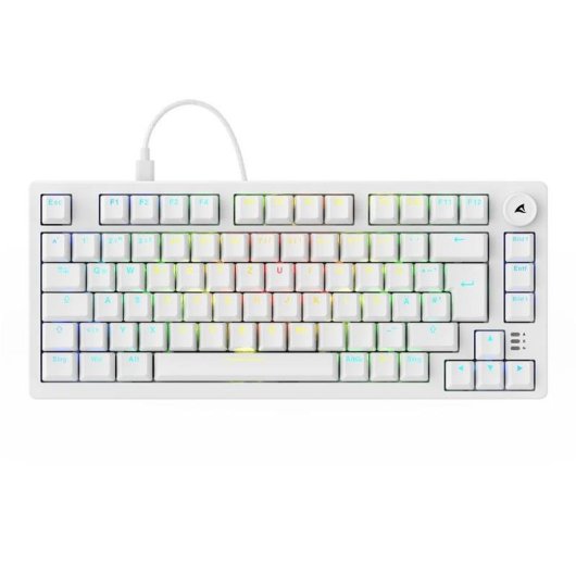 Teclado Sharkoon SGK25 mecánico gaming 75% Hot-Swap RGB alemán QWERTZ blanco