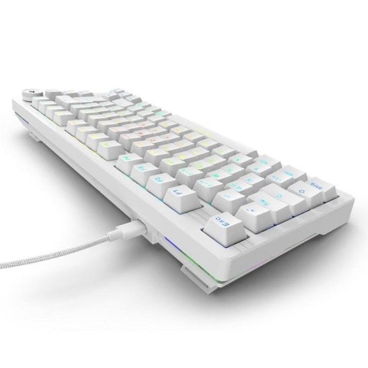 Teclado Sharkoon SGK25 mecánico gaming 75% Hot-Swap RGB alemán QWERTZ blanco