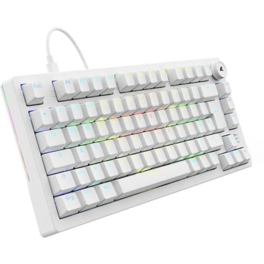 Teclado Sharkoon SGK25 mecánico gaming 75% Hot-Swap RGB alemán QWERTZ blanco