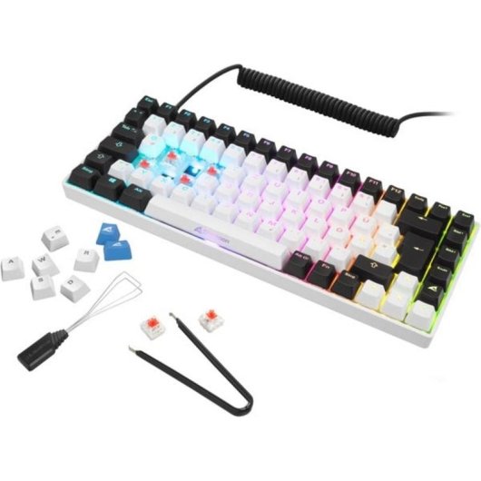 Teclado Sharkoon SKILLER SGK50 S3 mecânico gaming 75 % alemão RGB hot-swap