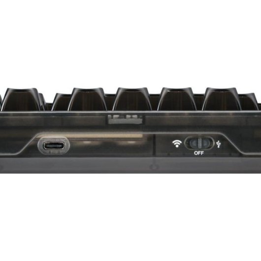 Teclado Sharkoon Crystal Shark mecânico compacto RGB com switches KTT Hot-Swappable
