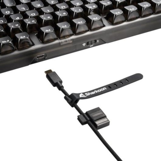 Teclado Sharkoon Crystal Shark mecânico compacto RGB com switches KTT Hot-Swappable
