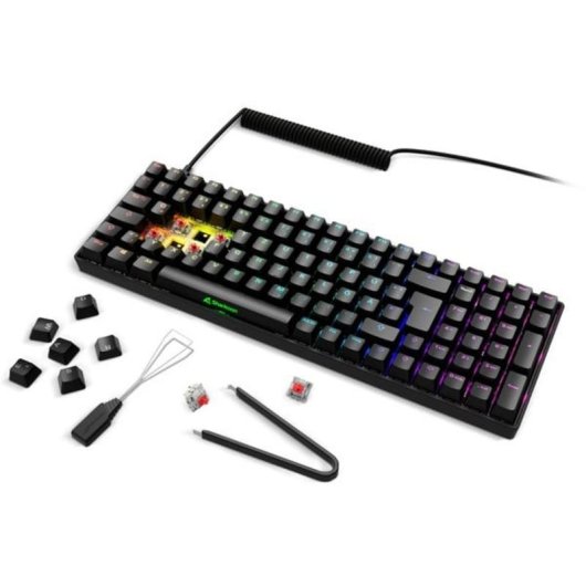 Teclado Sharkoon SKILLER SGK50 S2 mecánico gaming con switches Gateron Red y RGB