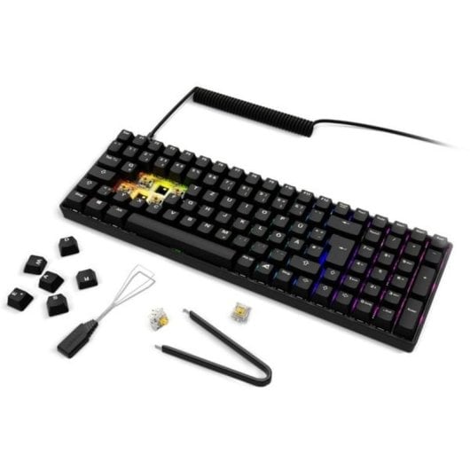 Teclado Sharkoon SKILLER SGK50 S2 PBT mecânico gaming switches Gateron Yellow RGB