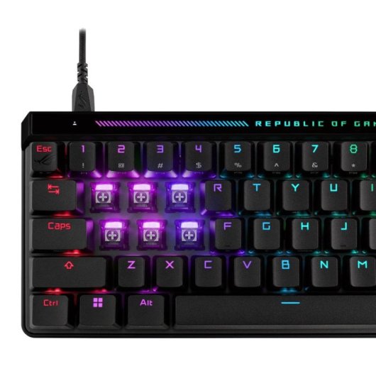 Teclado ASUS ROG Falchion Ace HFX magnético compacto com switches magnéticos RGB alemão