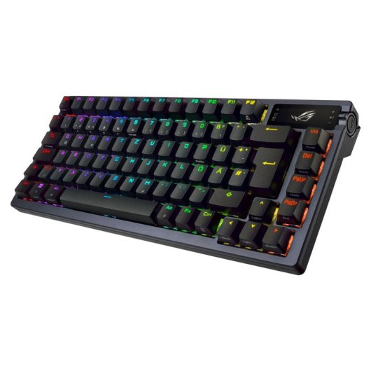 Teclado ASUS ROG Azoth mecânico linear OLED RGB hot-swap QWERTY