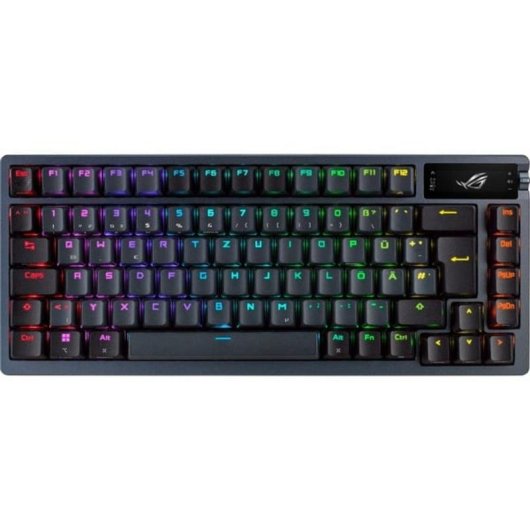 Teclado ASUS ROG Azoth mecânico linear OLED RGB hot-swap QWERTY