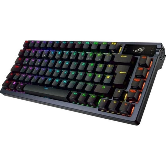 Teclado ASUS ROG Azoth mecânico linear OLED RGB hot-swap QWERTY