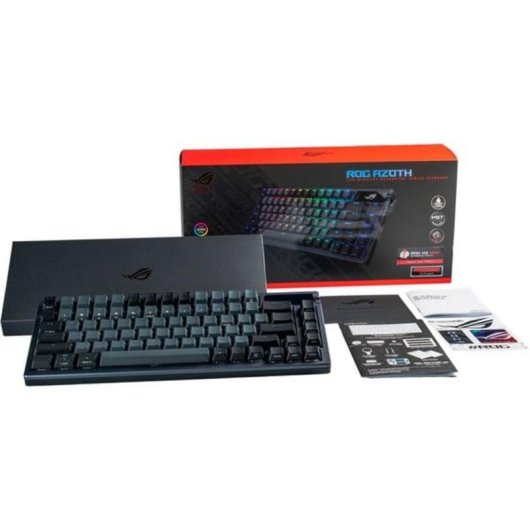 Teclado ASUS ROG Azoth mecânico linear OLED RGB hot-swap QWERTY