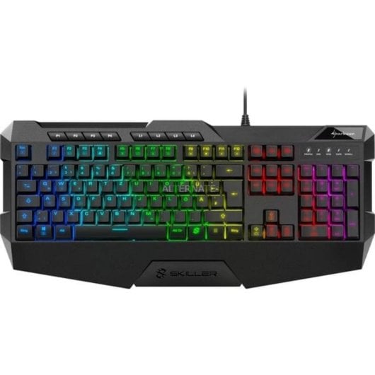 Teclado Sharkoon SKILLER SGK4 de membrana gaming con RGB y macros alemán