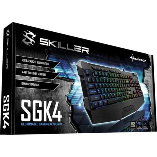 Teclado Sharkoon SKILLER SGK4 de membrana gaming con RGB y macros alemán
