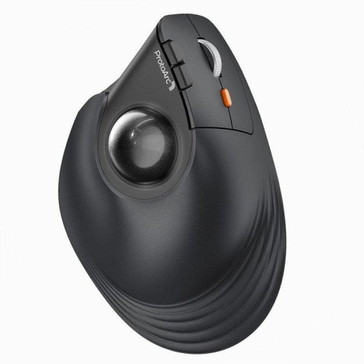 Mouse Protoarc EM05 NL Trackball Ergonomico Wireless Bluetooth 1600DPI Nero Grigio