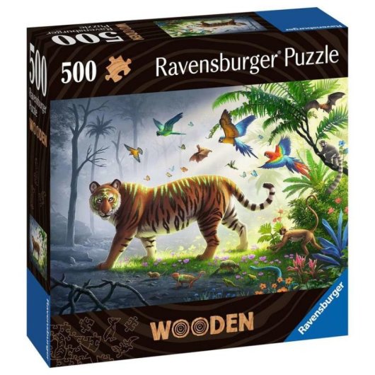 Puzzle Ravensburger 500 pièces Tigre dans la jungle en bois