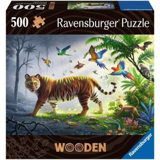 Puzzle Ravensburger 500 pièces Tigre dans la jungle en bois